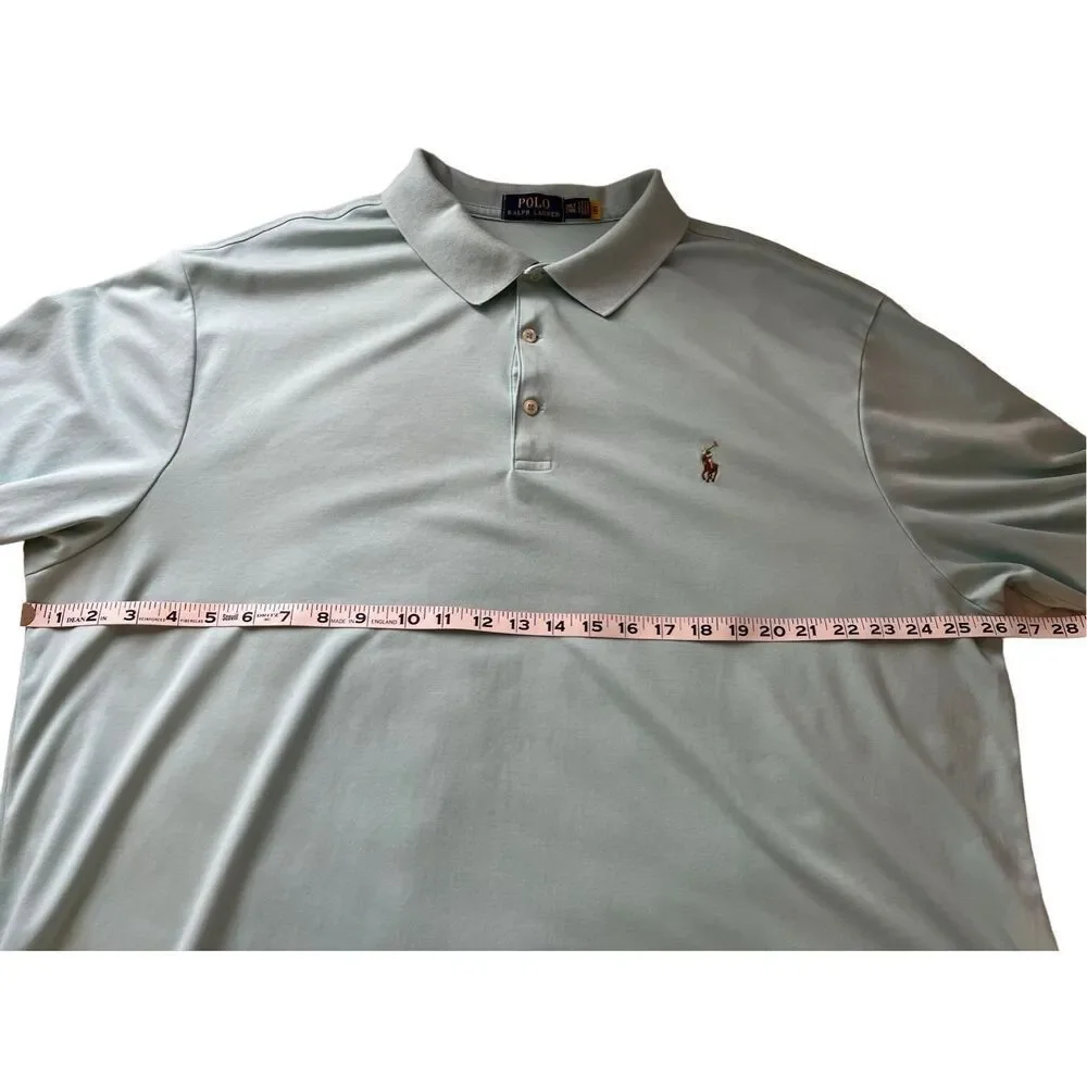 Ralph Lauren light blue cotton polo shirt - 2XLT